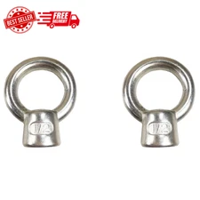 2 Pieces 316 Stainless Steel Lifting Eye Nut 1/2" UNC Marine Grade (1/2" - 2 PK)