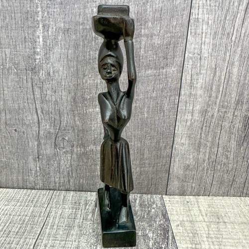 Statua tribale in legno intagliato a mano arte popolare africana Kenya vintage - Foto 2 di 12