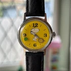 1958 Timex Snoopy Tennis Yellow MYSTERY BALL Mechanical Watch Vintage
