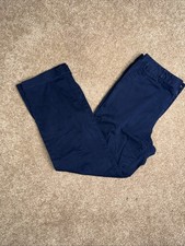 Chaps Pants Women 10 Blue Flat Front Straight Leg Pockets