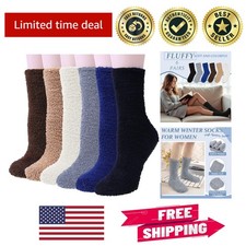 Soft Coral Fleece Women's Socks - 6 Pairs Plush Cozy Winter Essentials