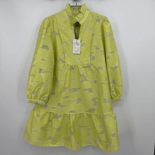 Tuckernuck Citron Fil Coupe Palmerston Dress sz XL Floral Long Sleeve Mini NWT