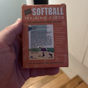 SOFTBALL training cards deck practice coach illustrated teach skills lesson aid