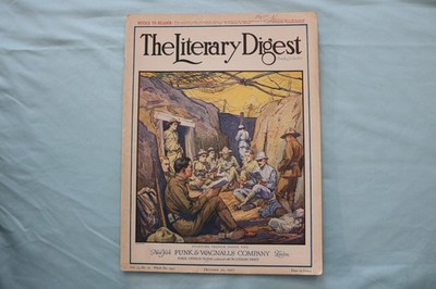 1917 OCT 20 THE LITERARY DIGEST MAGAZINE - STUDYING FRENCH COVER - E 26606