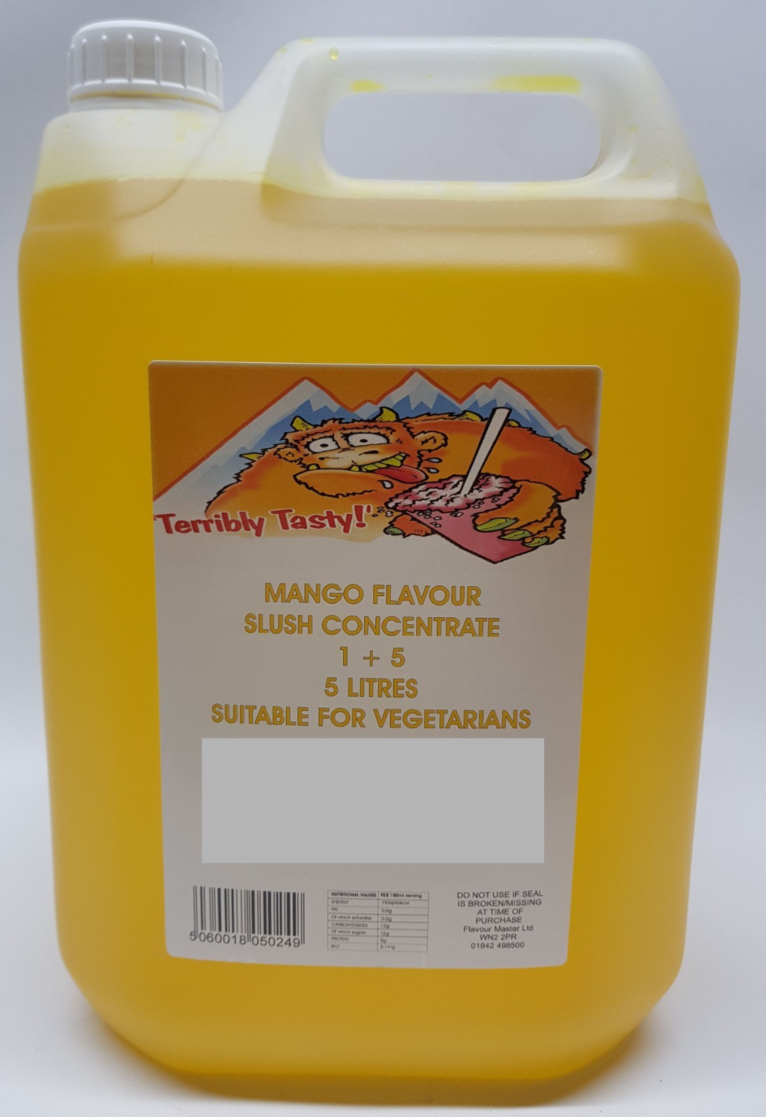Terribly Tasty SLUSH SYRUP 4x5 LTR Mango Slush