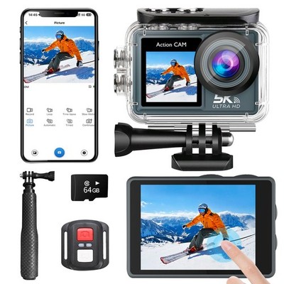 Best Action Camera 5K 30FPS 20MP Waterproof 100FT Underwater EIS Sports Cam with