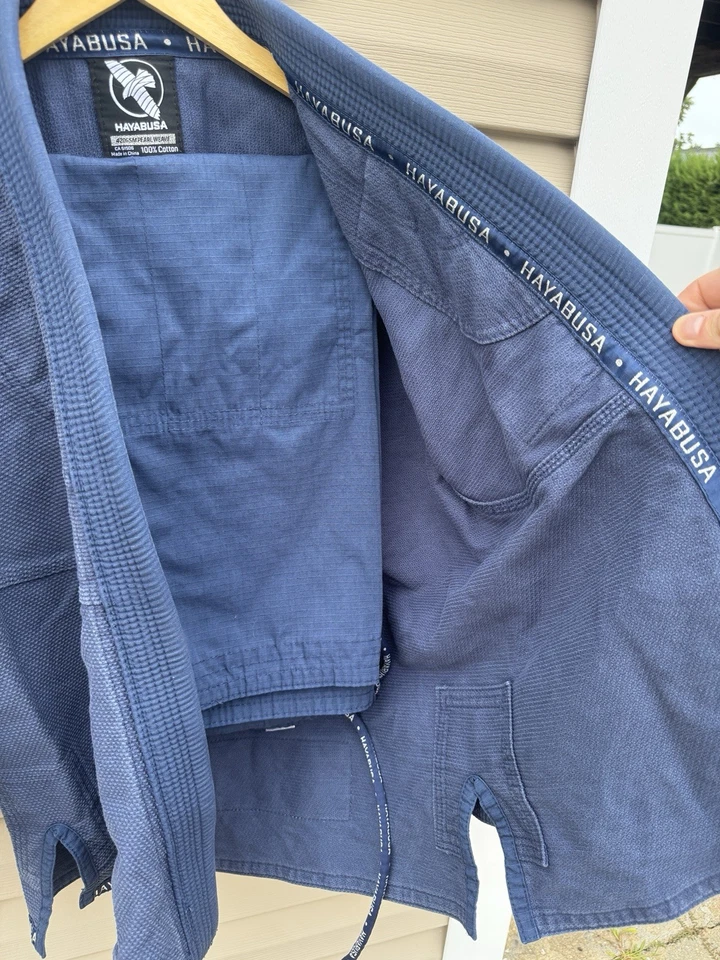 Conjunto Top y Pantalones Hayabusa Jiu Jitsu Azul Gi - 100% Algodón Talla A1 420 GSM Foto 4 de 4