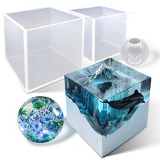 Large Cube Resin Molds-Sphere Silicone Casting Molds for DIY Art Epoxy Resin,...