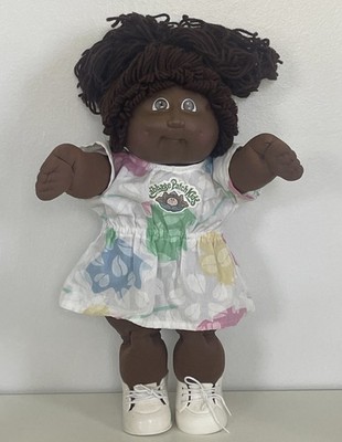 Vintage Cabbage Patch Kid African American Girl w/dress & shoes 1985 Coleco OAA