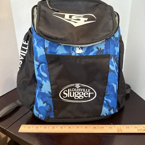 Louisville Slugger 2 Bat Backpack Baseball/Softball Pack Bag Black W/Blue Camo - 第 11/11 張圖片