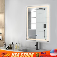 Dimmable Anti-Fog LED-Bathroom-Mirror-with-Lights De-fogging Time 500 700mm USA