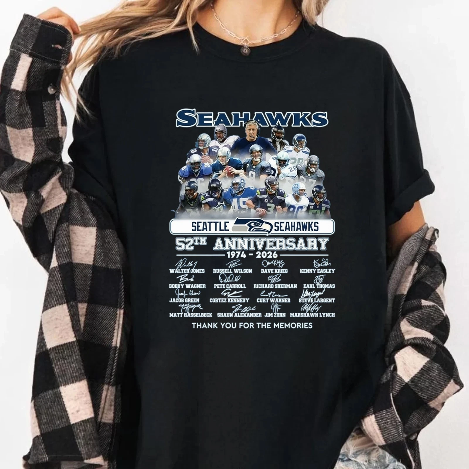Seattle Seahawks 52th Anniversary 1974-2026 Tshirt