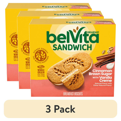 (3 pack) belVita Breakfast Bar Biscuit Sandwiches Cinnamon Brown Sugar with Vani