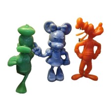 Lot Of 3 Disney Marx 1970s Molded Plastic Figures Minnie Mouse Goofy Donald Duck