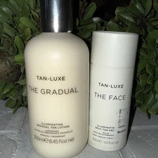 Tan-Luxe Set The Illuminating Gradual Tan Lotion 250ml, Face Tan Drops Self Tan