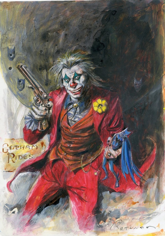 JOKER - ORIGINAL ILLUSTRATION by Massimo ROTUNDO, oil Comic Art