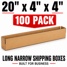100 Pack 20x4x4 Corrugated Shipping Boxes Kraft Cardboard Mailer Packing Boxes