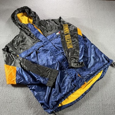 Vintage 90s Tommy Hilfiger Colorblock Windbreaker Jacket Men s Large Hooded