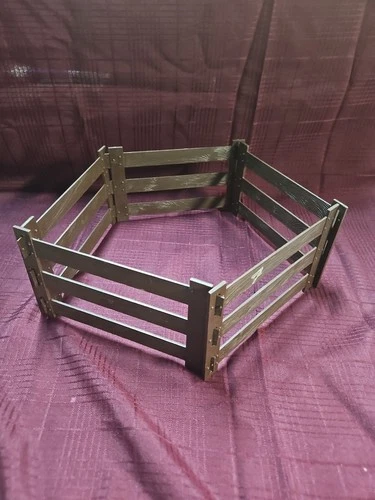 Johnny West 5 Piece Corral Fence Panels Vtg Marx Cowboy Horse Ranch Barn