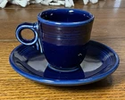 Cobalt Blue Fiesta Ring-Handled Demitasse Cup and Saucer Set in Fiestaware Demi