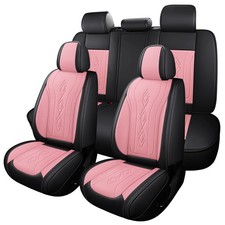 Pu Leather Car Seat Cover Full Set Universal Fit Waterproof All-season Protector