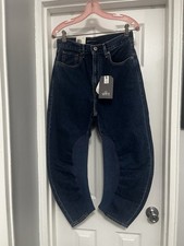 Levi's Women's Barrel Crop Jeans Dark Blue Denim High Rise 5-Pocket