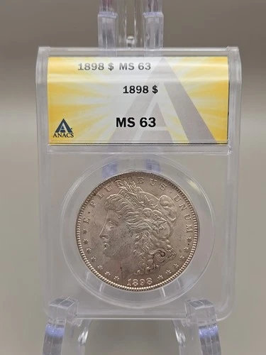 1898 Morgan Silver Dollar $1 - ANACS MS63