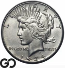 1934-S Peace Dollar *Series Sleeper Key Date In AU++ or Better* Choice BU++