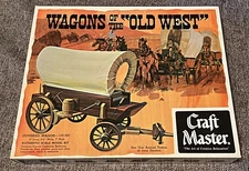 Vintage Craft Master Covered Wagon Wooden Model Kit #100-300 9”  long