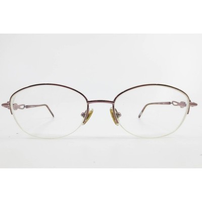 Fleur de Lis 1407 Eyeglasses Rose Gold Oval Semi Rimless Metal Frames 51-17-135