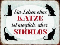 Holzschild 30X40 Cm Leben Ohne Katze Sinnlos Deko Geschenk Holz Schild