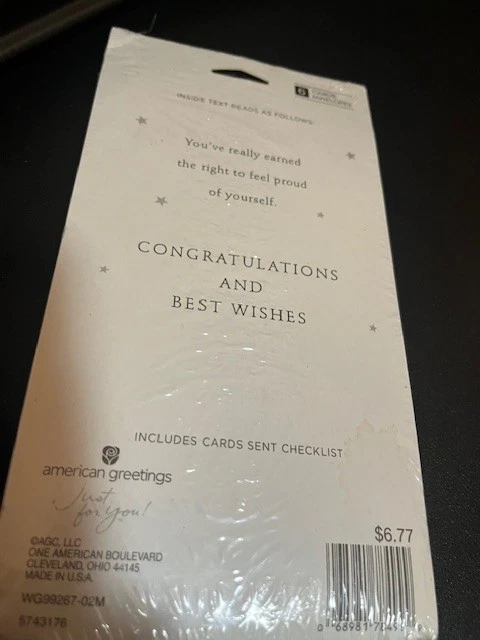 Paquete de 6 tarjeteros de regalo/dinero de graduación American Greetings 4,5X7,5 oro azul Foto 2 de 4