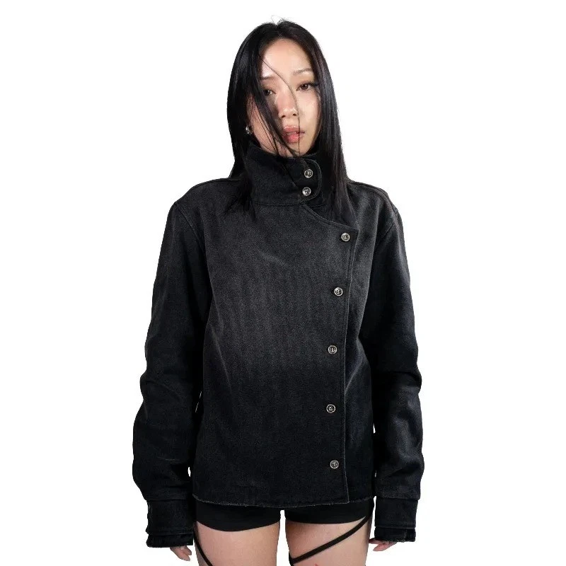 Y2K Vintage Wash Gothic Fencing Jacket Unisex Harajuku Streetwear image 4