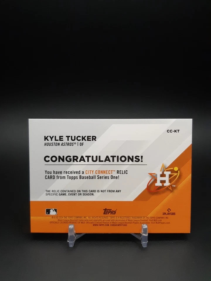 2024 Topps Series 1 City Connect Swatch Collection Black /199 Kyle Tucker #CC-KT - Image 2 of 2