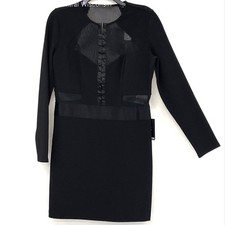 NWT Express Black Mesh Panel Long Sleeve Dress Women’s Sz 12