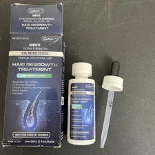 DAVV 5% Minoxidil for Men Hair Growth Serum with Biotin 2oz EXP 8/28