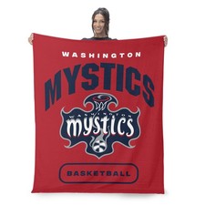 Northwest Washington Mystics WNBA High Block Silk Touch Throw Blanket 50 x 60 in