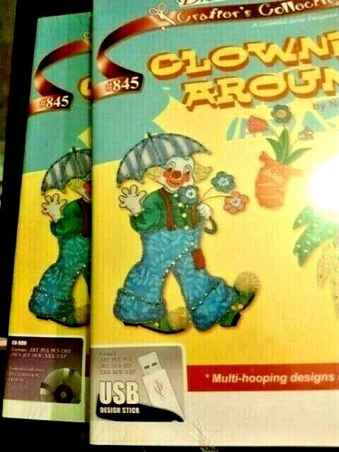 Dream Designs~CLOWNING AROUND~ Embroidery Design CD or USB #845 Unopened - Picture 2 of 5