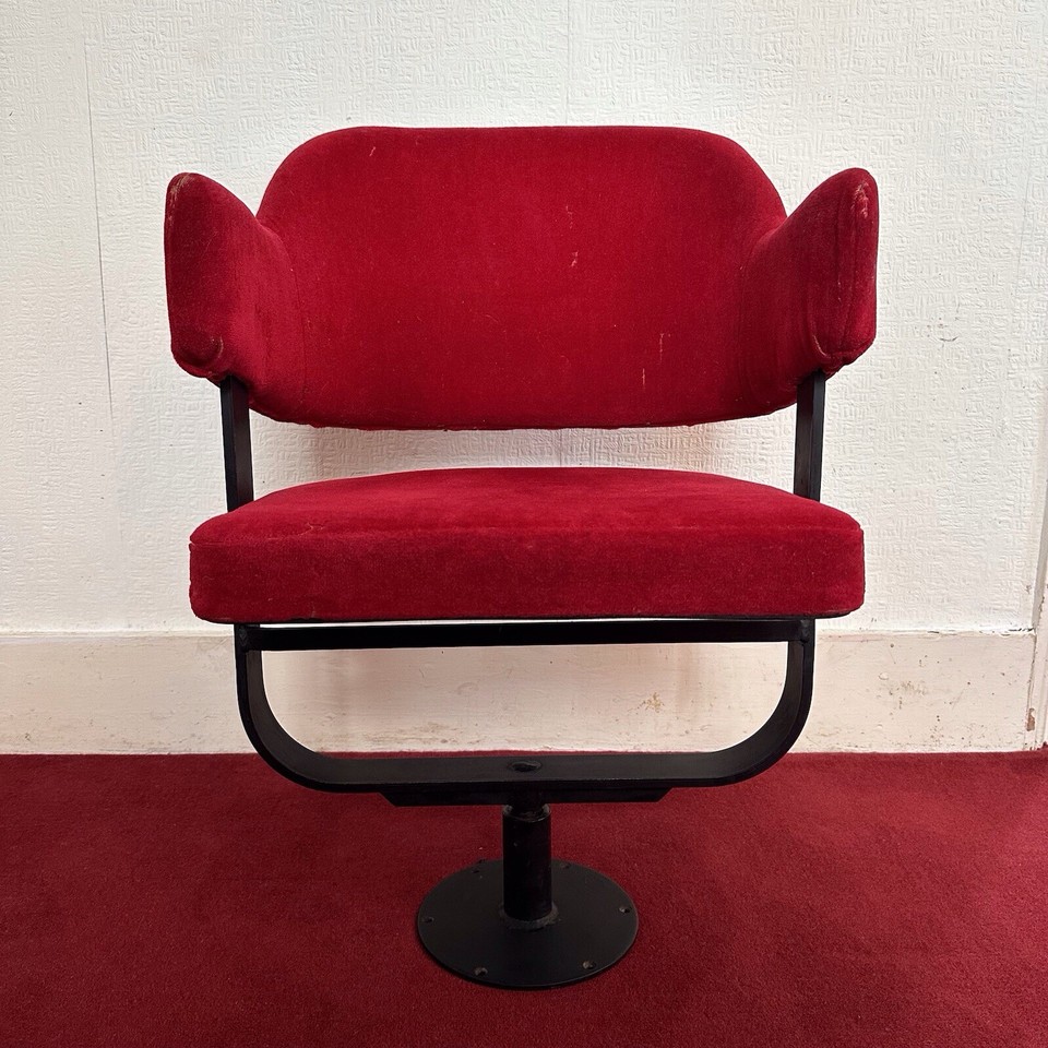 Vintage Rotating Pedestal Cinema Theatre Jump Seat suitable for