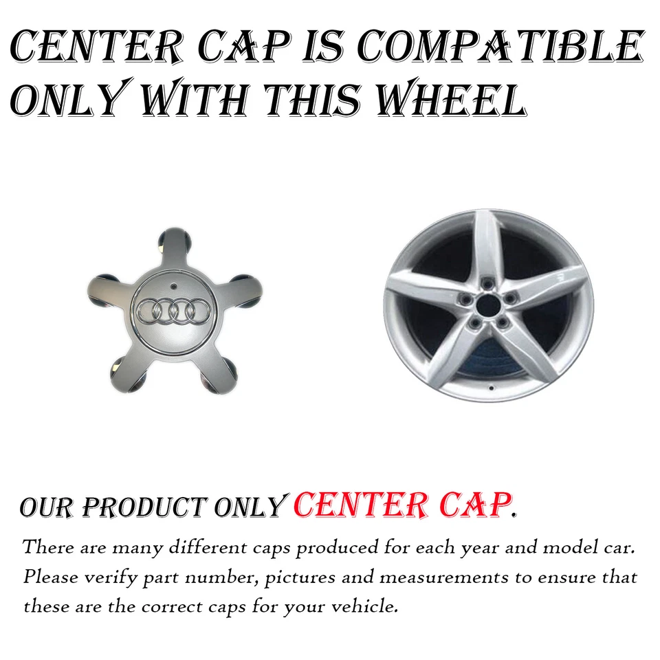 Одинарный оригинальный производитель серебристый центральный колпак для 2009-2012 AUDI A4 S4 4F0601165N 560-58838 - Изображение 2 из 4