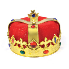 Adults Mens Royal Kings Hat Gold Plastic King's Coronation Hat Fancy Dress