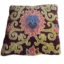 Vintage Carpet Pillow Down Filled Woven Wool Luxury