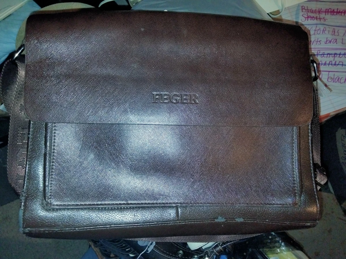 Vintage Brown Leather Feger Messenger bag Document Holder eBay