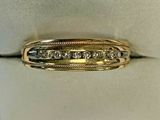 ESTATE Men'S Diamond WEDDING Ring Band Solid 10K YELLOW Gold BXXX