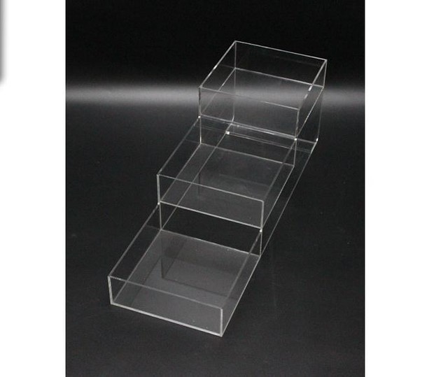 Fixture Displays Plaxiglass Clear Acrylic 3 Tier Candy Tray