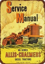 1943 Allis Chalmers Diesel Tractors Vintage Reproduction METAL SIGN 8 x 12