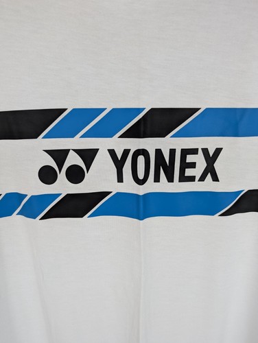 Yonex T-Shirt Men's XL White Geometric Logo (Blue & Black) Tennis Tee - Picture 6 of 9