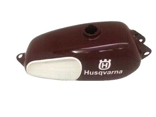 Husqvarna 1974 CR 250 WR 250 MAG REPRO GRANATE PINTADO CROMO ALEACIÓN TANQUE DE GASOLINA Foto 2 de 4