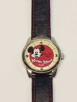 Mickey Mouse Club Watch Red Black 1955 Member 50th  display picture 1