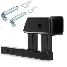 1-1/4 to 2" Hitch Adapter 1.25 to 2 Inch Hitch Adapter Solid Shank 4.5" Rise/...